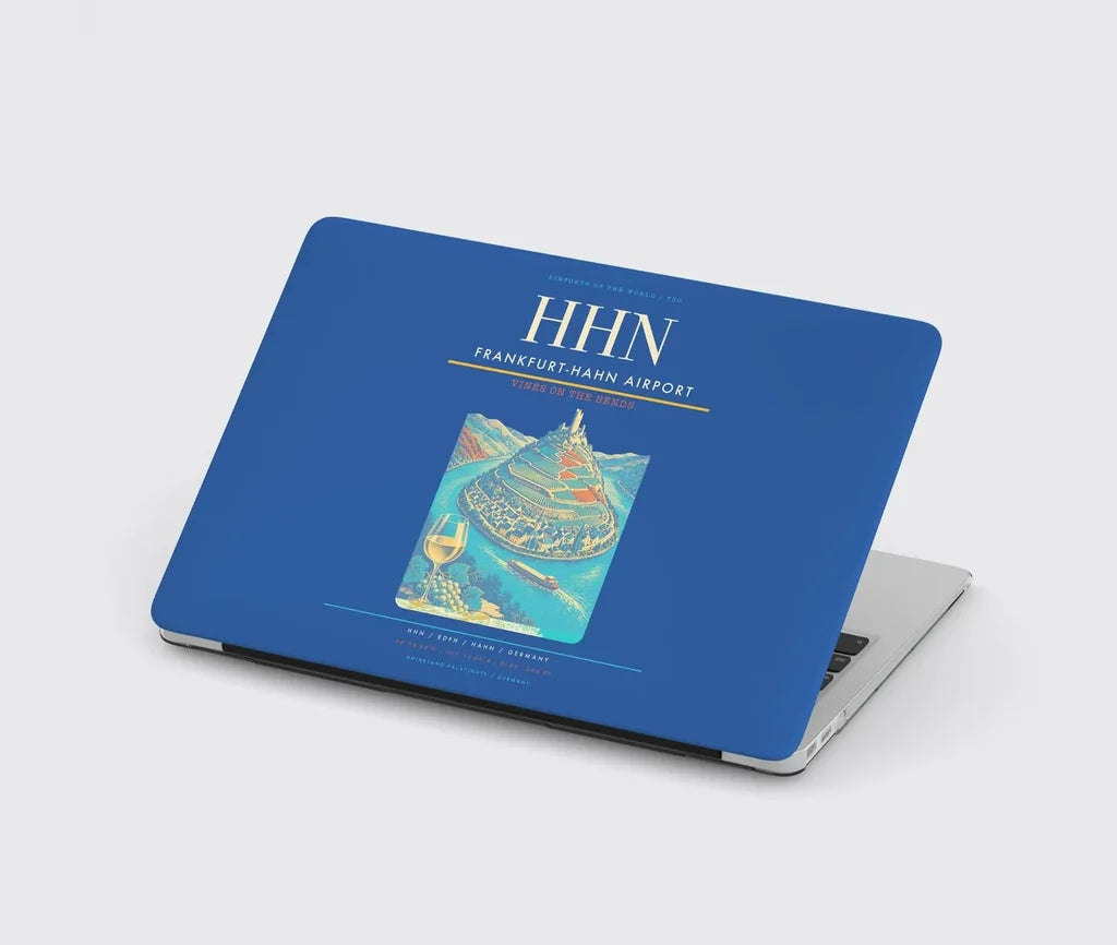 Frankfurt-Hahn Airport (HHN) design on blue MacBook case