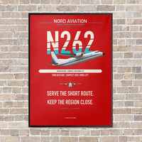 Thumbnail for Nord 262A vertical canvas print - framed - red background