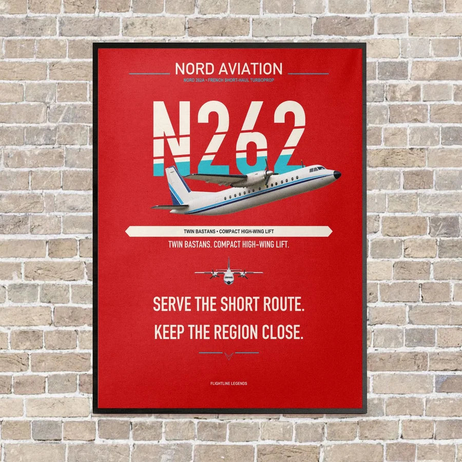 Nord 262A vertical canvas print - framed - red background
