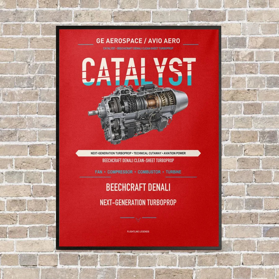 CATALYST vertical canvas print - framed - red background