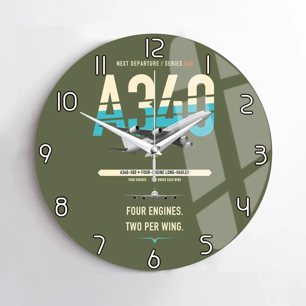 Airbus A340-500 design on green army no frame wall clock