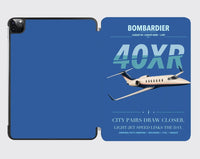 Thumbnail for Bombardier Learjet 40XR design on blue ipad tablet case