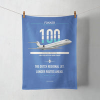 Thumbnail for Fokker 100 design on blue towel