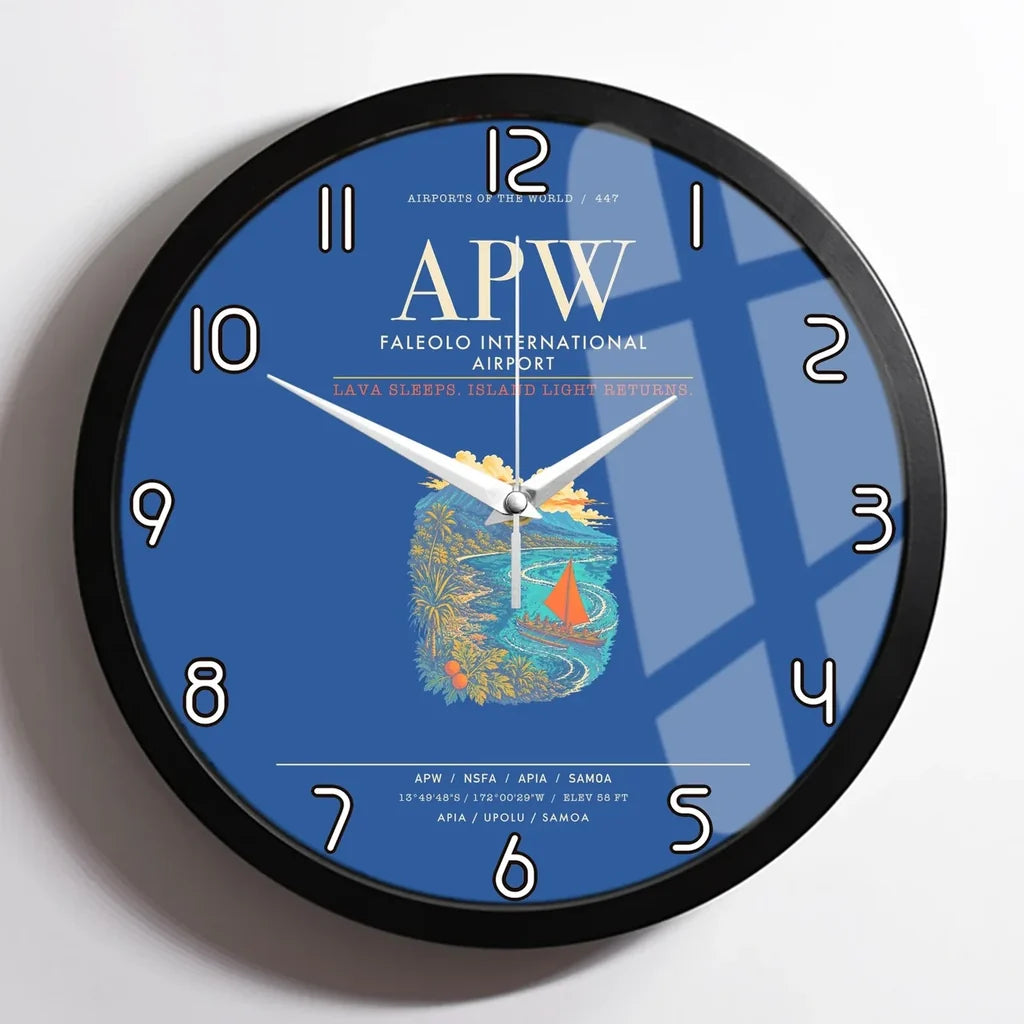 Faleolo International Airport APW Wall-Clock Framed - Blue