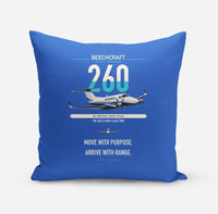 Thumbnail for Beechcraft King Air 260 design on blue pillow