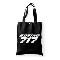Thumbnail for Boeing 717 & Text aviation print tote bag, canvas.