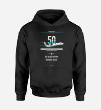 Thumbnail for Fokker 50 design on black double-side hoodie, single-side print