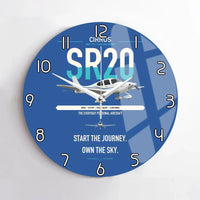 Thumbnail for Cirrus SR20 design on blue no frame wall clock
