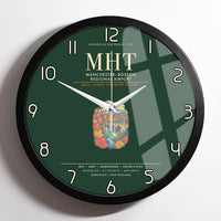 Thumbnail for ManchesterBoston Regional Airport MHT Wall-Clock Framed - Dark Green