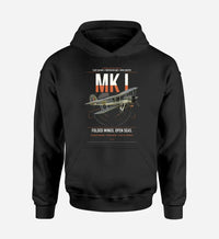 Thumbnail for Fairey Swordfish Mk I design on black double-side hoodie, single-side print