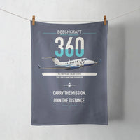 Thumbnail for Beechcraft King Air 360 design on navy blue towel