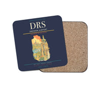 Thumbnail for Dresden Airport (DRS) design on navy blue 1 piece coaster