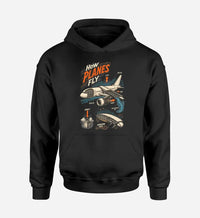 Thumbnail for SIGNAL 616 - How Planes Fly V2 design on black hoodie single side
