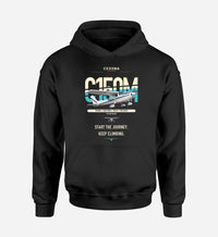 Thumbnail for Cessna 150M design on black double-side hoodie, single-side print