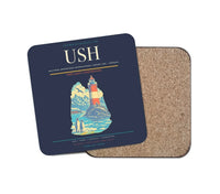 Thumbnail for Malvinas Argentinas International Airport (USH) design on navy blue 1 piece coaster