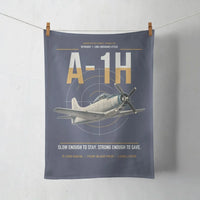 Thumbnail for A-1H Skyraider design on navy blue towel