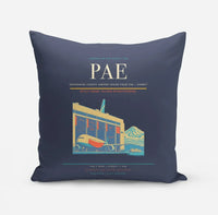 Thumbnail for Snohomish County Airport (Paine Field) (PAE) design on navy blue pillow