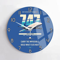 Thumbnail for Boeing 747-400 Dreamlifter design on blue no frame wall clock