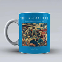 Thumbnail for VINTAGE G4047 - The Aero Club - Ceramic Mug design on turquoise