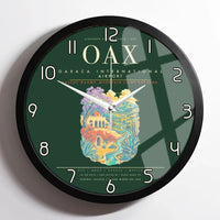 Thumbnail for Oaxaca International Airport OAX Wall-Clock Framed - Dark Green
