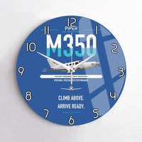 Thumbnail for Piper M350 design on blue no frame wall clock