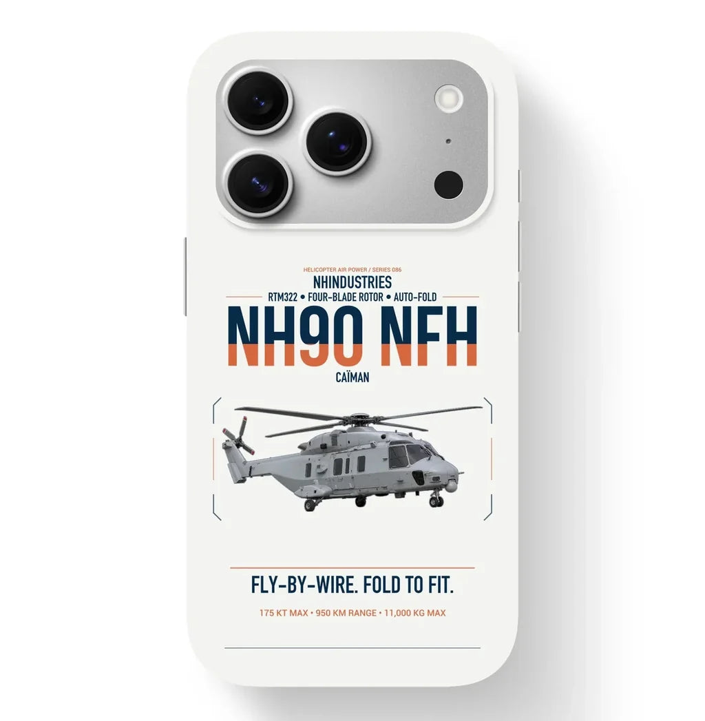 NHIndustries NH90 NFH Caïman design on white magsafe iphone case, for iPhone 17 Pro