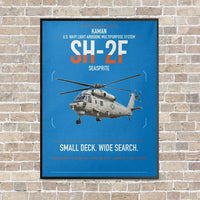 Thumbnail for Kaman SH-2F Seasprite vertical canvas print - framed - turquoise background