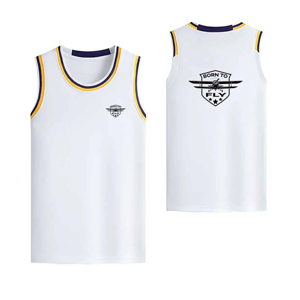 Born To Fly Designed Designed Basketball Style Sports Tank Tops - view 16