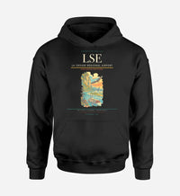 Thumbnail for La Crosse Regional Airport (LSE) design on black hoodie single-side print