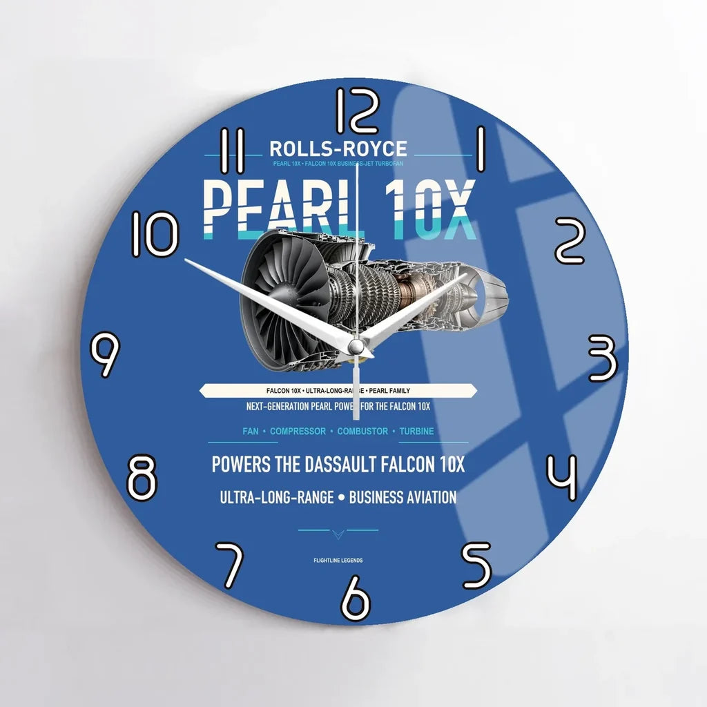 PEARL 10X design on blue no frame wall clock