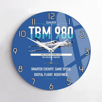 Thumbnail for Daher TBM 980 design on blue no frame wall clock