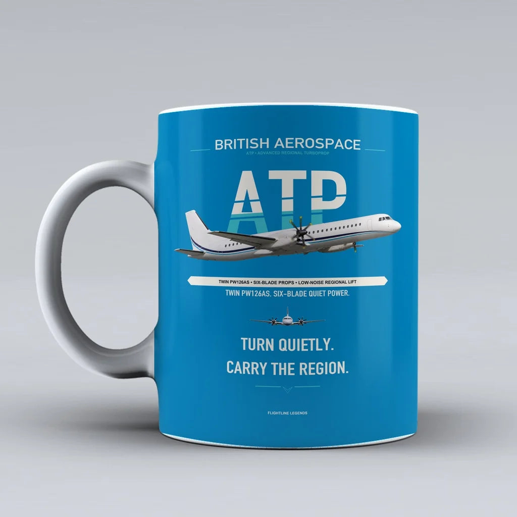 Aerospace ATP Mug design on turquoise british