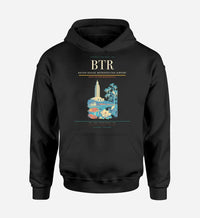 Thumbnail for Baton Rouge Metropolitan Airport (BTR) design on black hoodie single-side print
