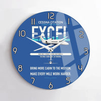 Thumbnail for Cessna Citation Excel design on blue no frame wall clock