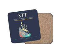 Thumbnail for Cyril E. King Airport (STT) design on navy blue 1 piece coaster