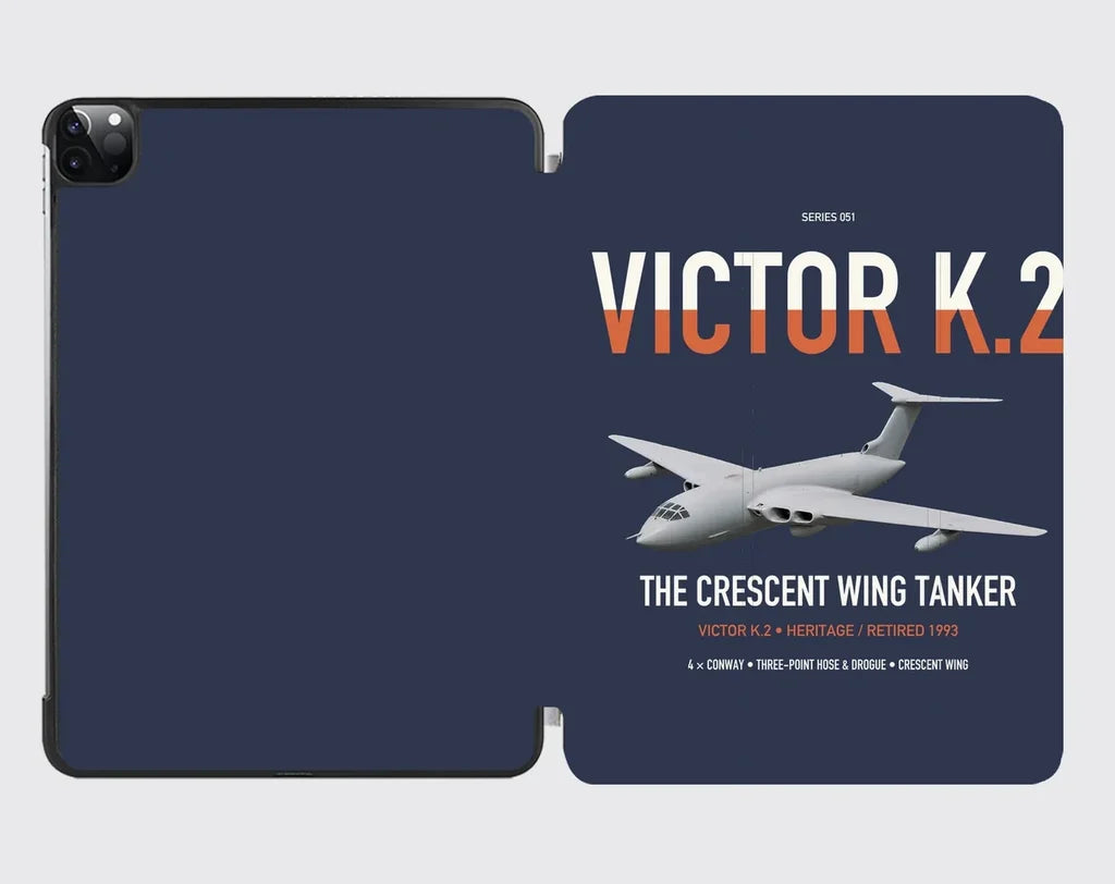 Handley Page Victor K.2 design on navy blue ipad tablet case