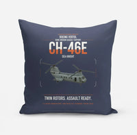 Thumbnail for Boeing Vertol CH-46E Sea Knight design on navy blue pillow