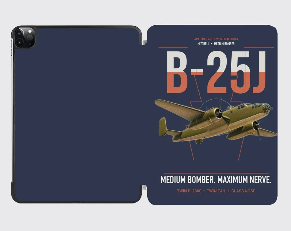 B-25J Mitchell design on navy blue ipad tablet case