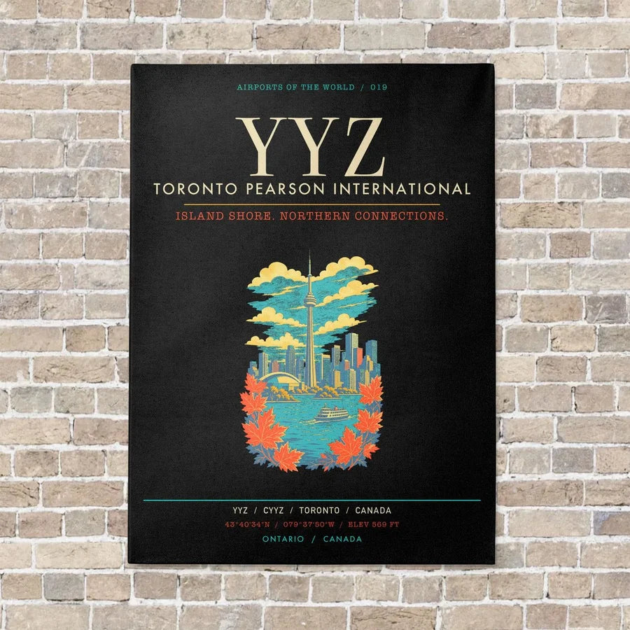 Toronto Pearson International Airport YYZ - Canvas Framed - Black