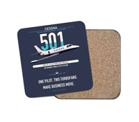 Thumbnail for Cessna 501 Citation I SP design on navy blue 1 piece coaster