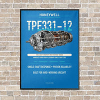 Thumbnail for TPE331-12 vertical canvas print - framed - turquoise background