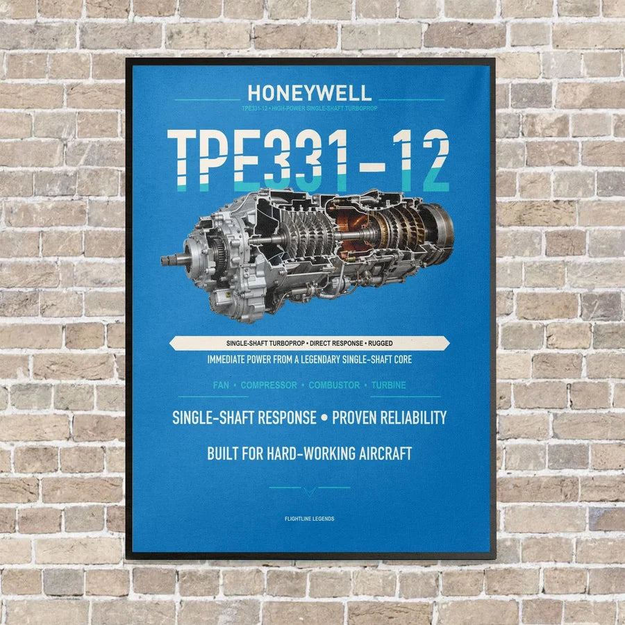 TPE331-12 vertical canvas print - framed - turquoise background