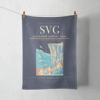 Thumbnail for Stavanger Airport, Sola (SVG) design on navy blue towel