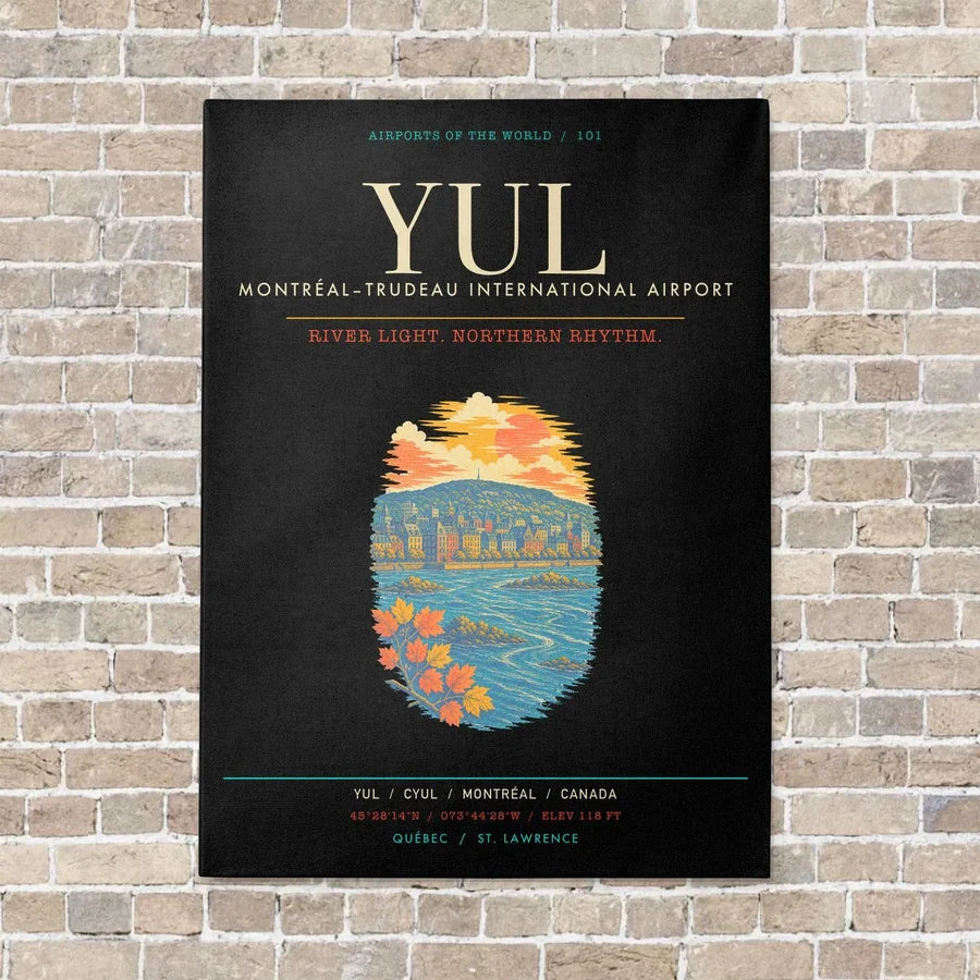 MontrealTrudeau International Airport YUL - Canvas Framed - Black