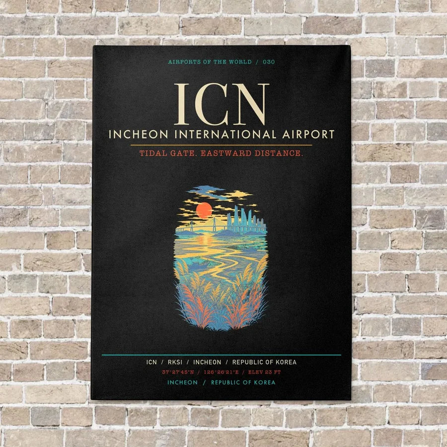 Incheon International Airport ICN - Canvas Framed - Black