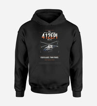 Thumbnail for Bell 412EPI design on black double-side hoodie, single-side print