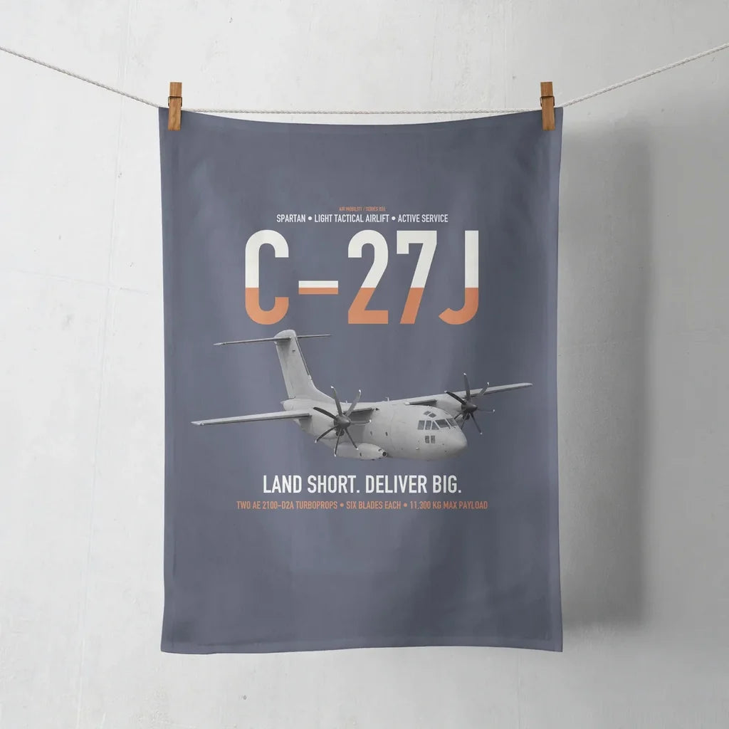 C-27J Spartan design on navy blue towel