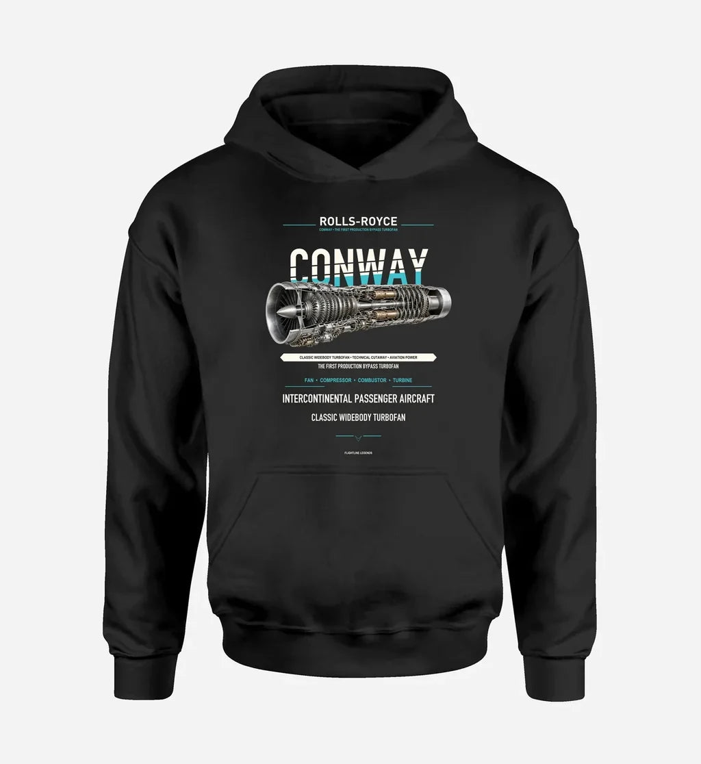 CONWAY design on black hoodie single side