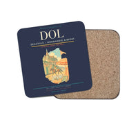 Thumbnail for Deauville – Normandie Airport (DOL) design on navy blue 1 piece coaster