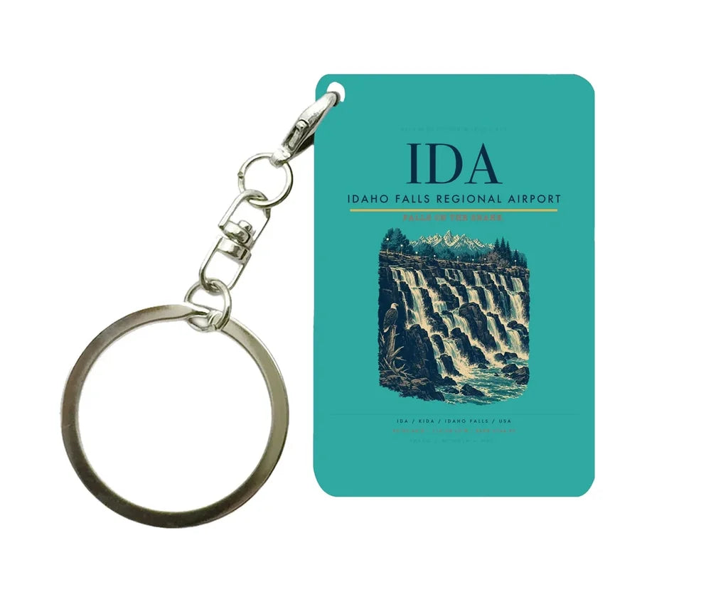 Idaho Falls Regional Airport (IDA) design on turquoise key chain
